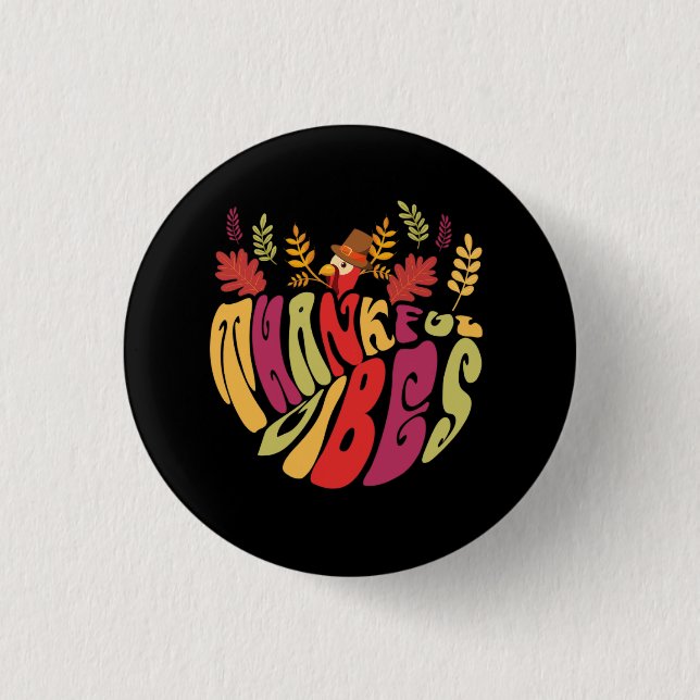 fall thanksgiving day specia 3 cm round badge (Front)
