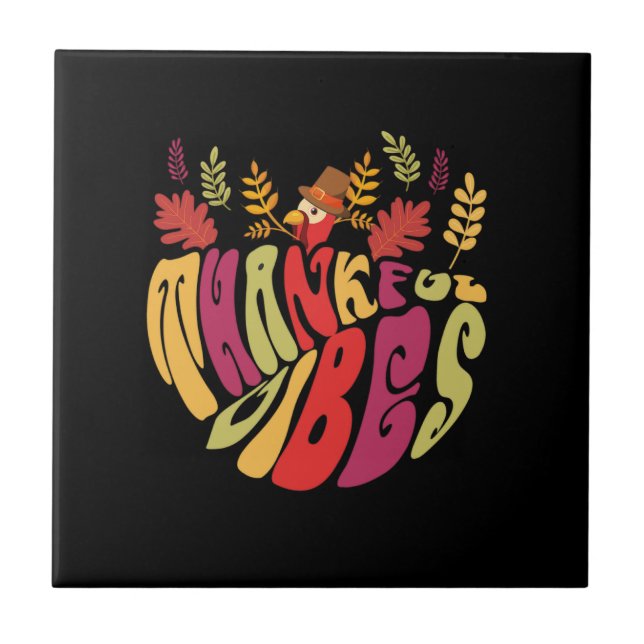 fall thanksgiving day specia ceramic tile (Front)