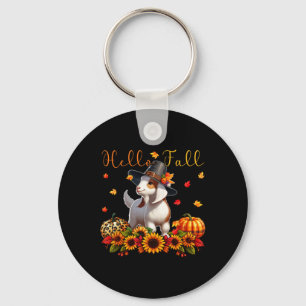 Fall Thanksgiving Goat Costume Autumn Leopard Pump Key Ring