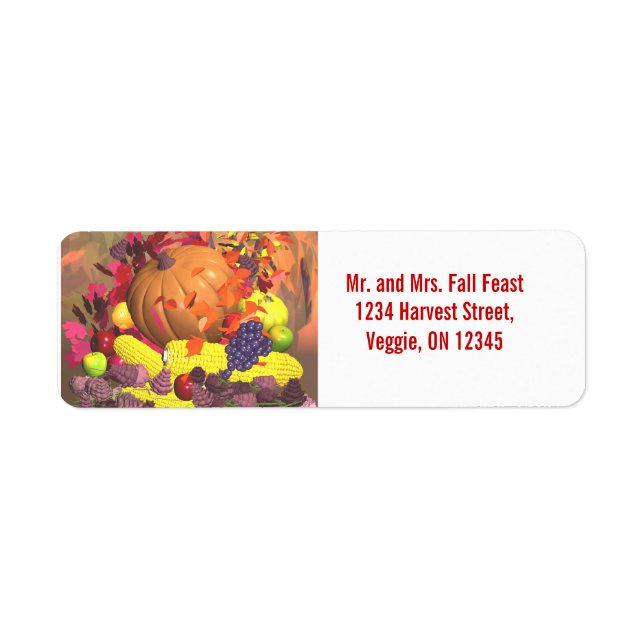 Fall Thanksgiving Harvest Return Address Label (Front)