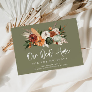 fall thanksgiving holiday moving announcement postcard