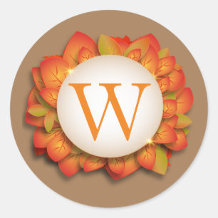 Fall Thanksgiving Orange Leaves Stickers