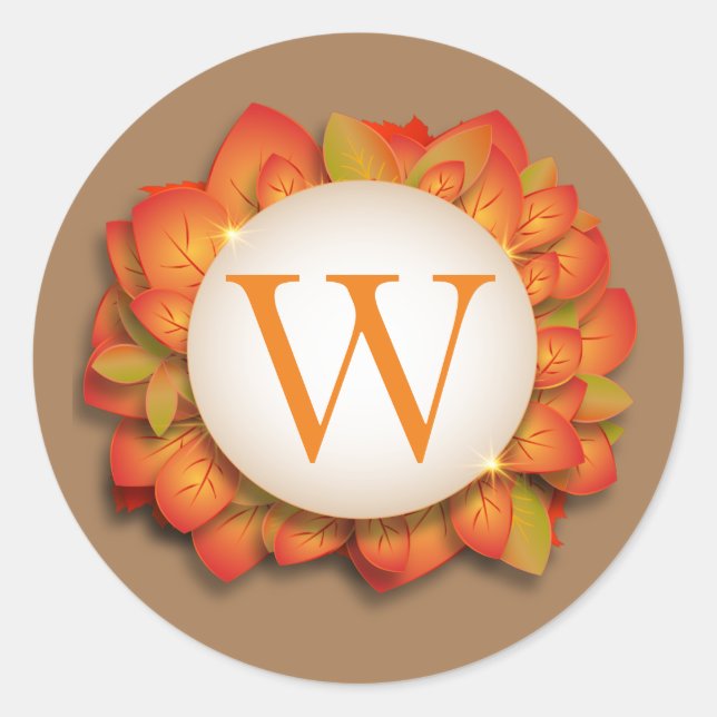 Fall Thanksgiving Orange Leaves Stickers (Front)