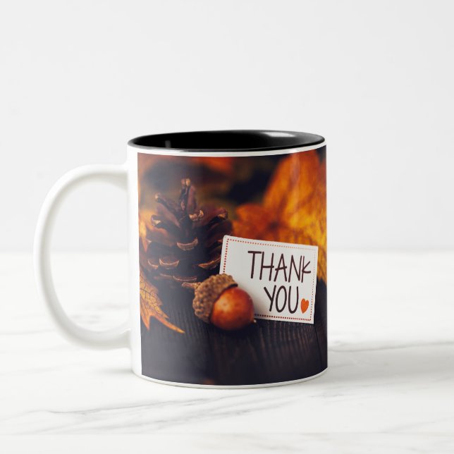 Fall Thanksgiving Photography Pumpkin Photography Two-Tone Coffee Mug (Left)