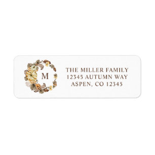 Fall Thanksgiving Pumpkin Wreath Return Address Label