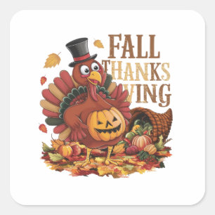 fALL THANKSGIVING Square Sticker