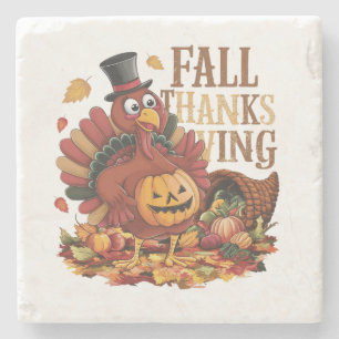 fALL THANKSGIVING Stone Coaster