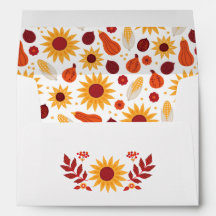 Fall Thanksgiving Sunflower Return Address