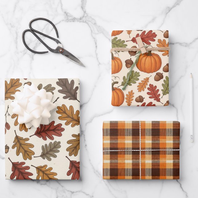 Fall Thanksgiving  Wrapping Paper Sheet (Front)