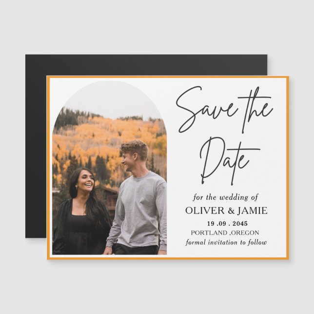 Fall theme Save the Date Wedding Magnetic Card (Front/Back)