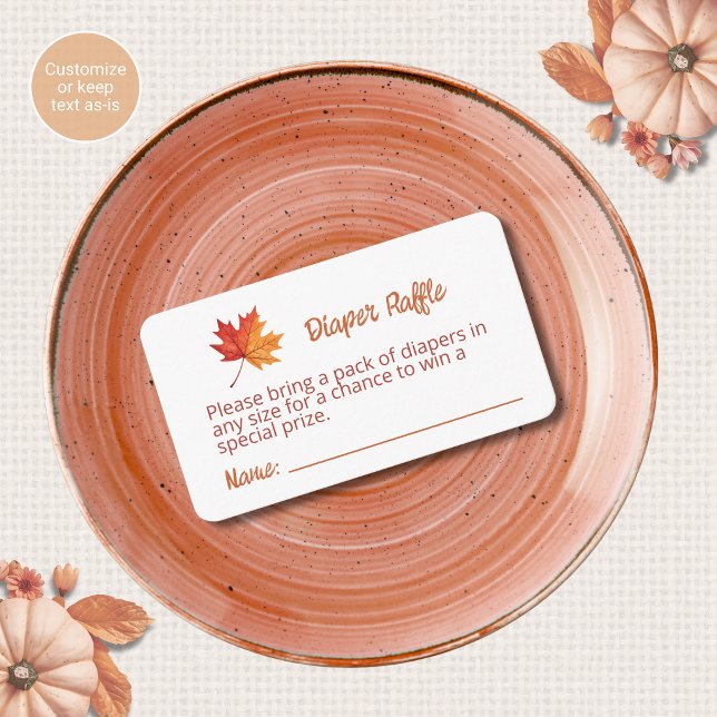 Fall Themed Diaper Raffle Enclosure Card Leaf (Creator Uploaded)