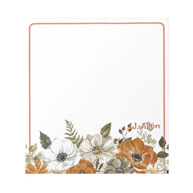 Fall Themed Personalised  Notepad (Front)