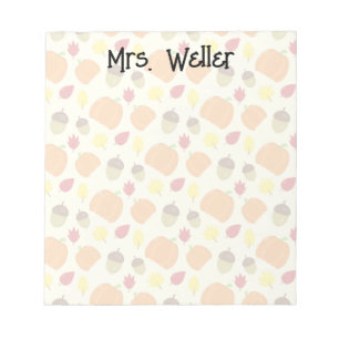 Fall Themed (pumpkin acorn leaves) Personalised Notepad