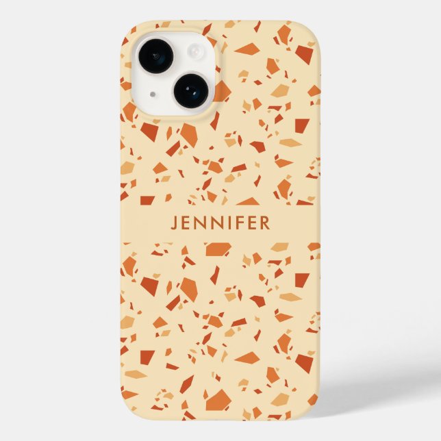 Fall Themed Terrazzo Pattern Personalised Case-Mate iPhone Case (Back)
