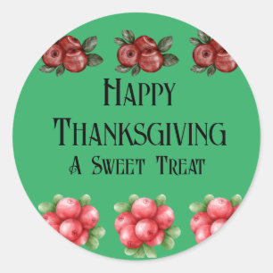 Fall Themed Thanksgiving Classic Round Sticker