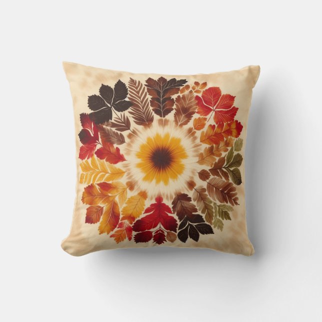 Fall / Tie Dye / Leaves Cushion (Front)