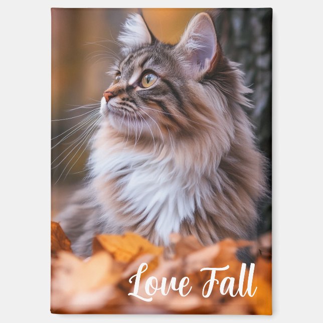 Fall Time Cat Magnet (Front)