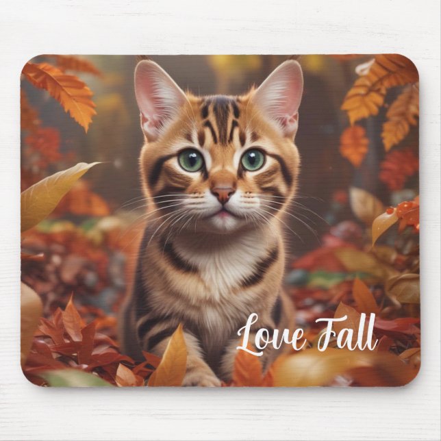 Fall Time Cat  Mouse Pad (Front)