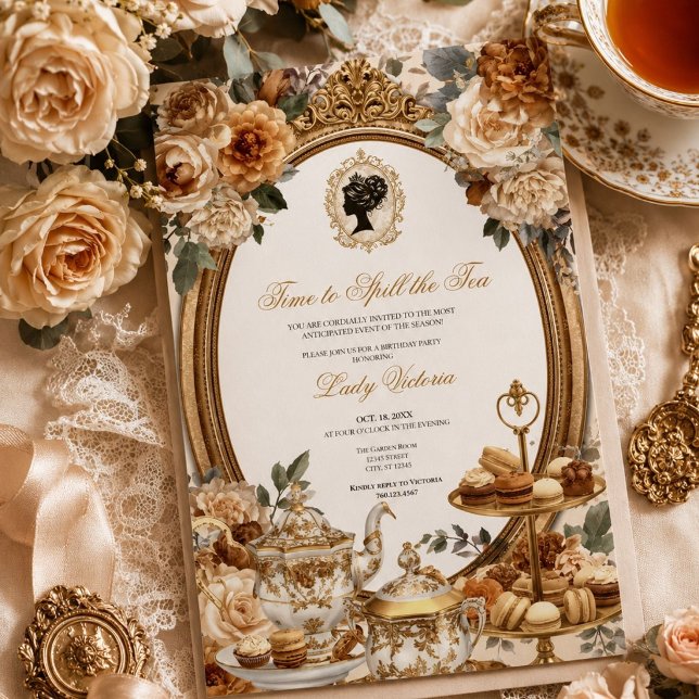 Fall Time to Spill the Tea Bridal Shower Invitation (Creator Uploaded)