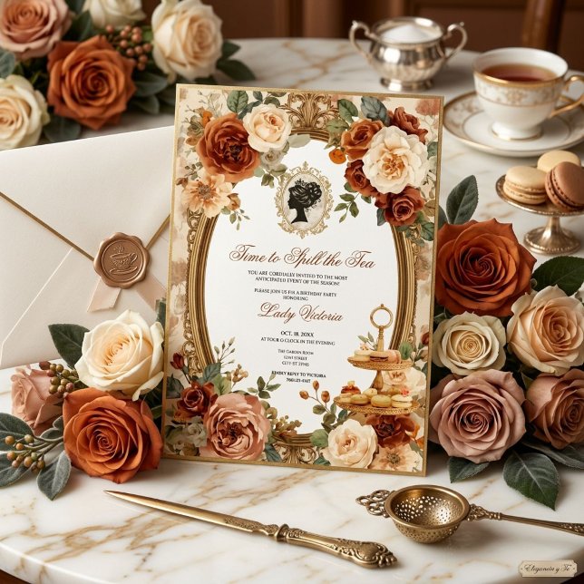 Fall Time to Spill the Tea Bridal Shower Invitation (Creator Uploaded)