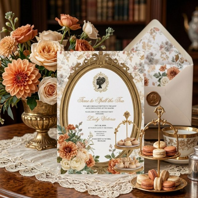 Fall Time to Spill the Tea Bridal Shower Invitation (Creator Uploaded)