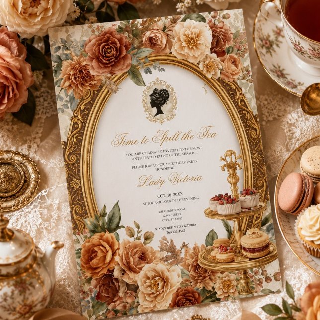 Fall Time to Spill the Tea Bridal Shower Invitation (Creator Uploaded)