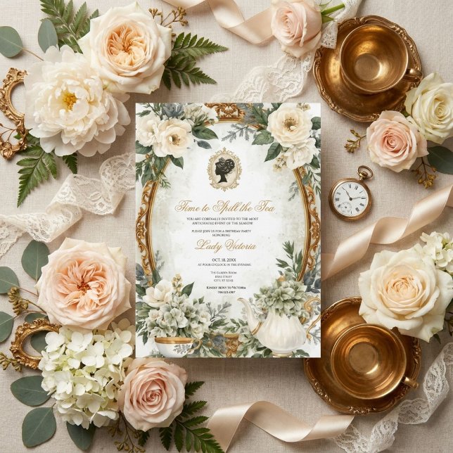Fall Time to Spill the Tea Bridal Shower Invitation (Creator Uploaded)
