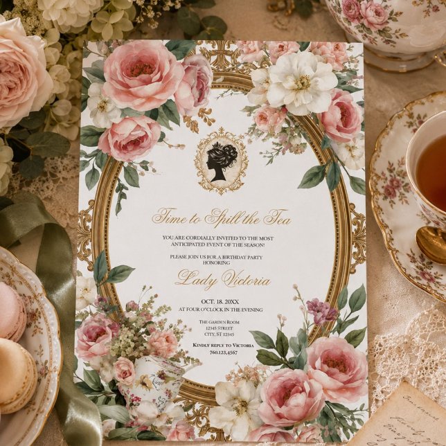 Fall Time to Spill the Tea Bridal Shower Invitation (Creator Uploaded)