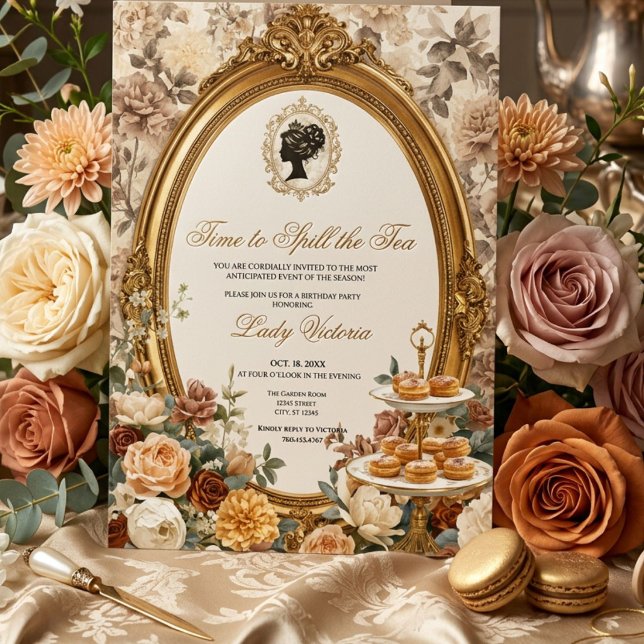 Fall Time to Spill the Tea Bridal Shower Invitation (Creator Uploaded)