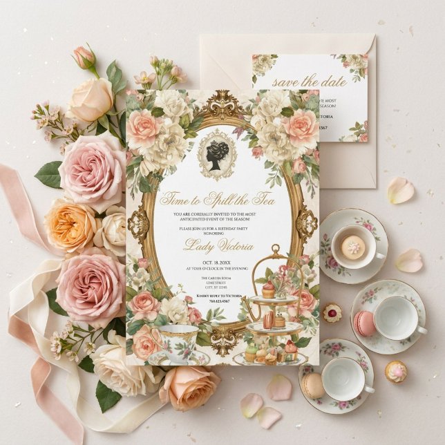 Fall Time to Spill the Tea Bridal Shower Invitation (Creator Uploaded)