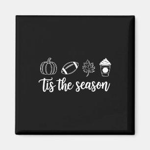 Fall Tis The Season Leaf Football Autumn Pumpkin S Magnet