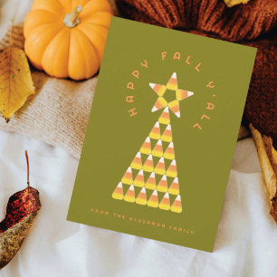Fall to Christmas Greeting Card – Candy Corn Tree