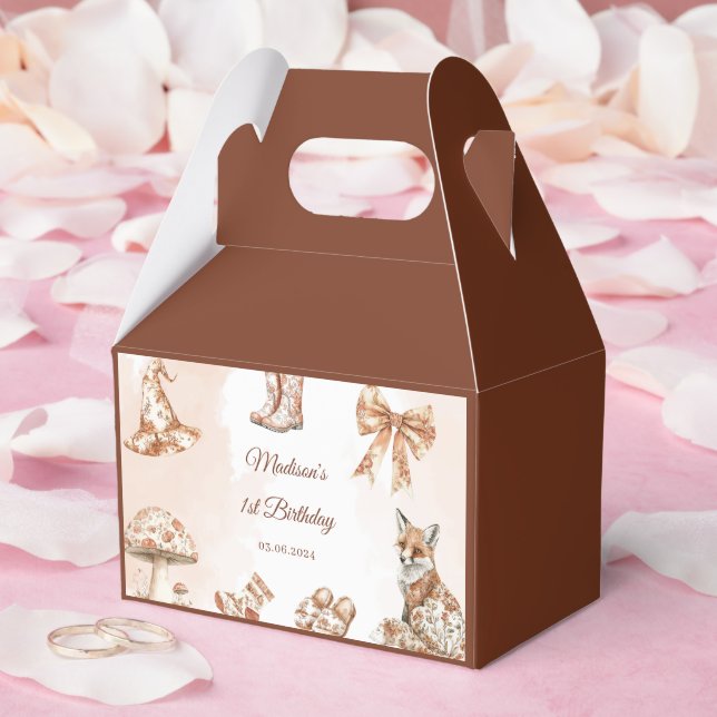 Fall Toile De Jouy Woodland Theme Birthday Party  Favour Box (Wedding)