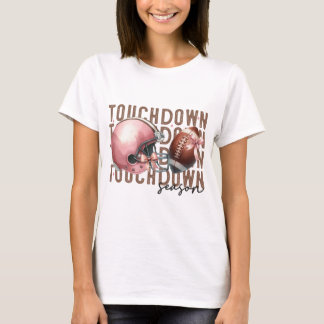 FALL TOUCHDOWN FALL PINK HELMET AND FOOTBALL T-Shirt