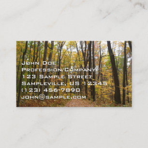 Fall Trail and Golden Leaves at Laurel Hill Park Business Card
