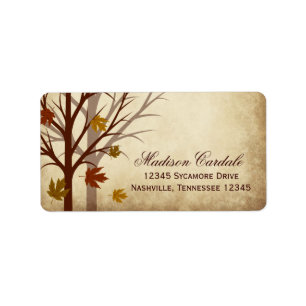 Fall Tree Autumn Wedding Return Address Labels