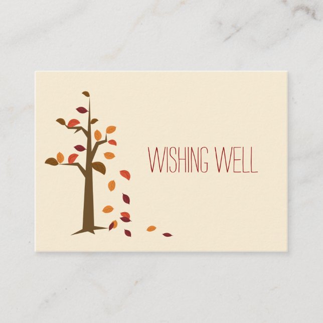 Fall tree, fall wedding wishing well enclosure card (Front)