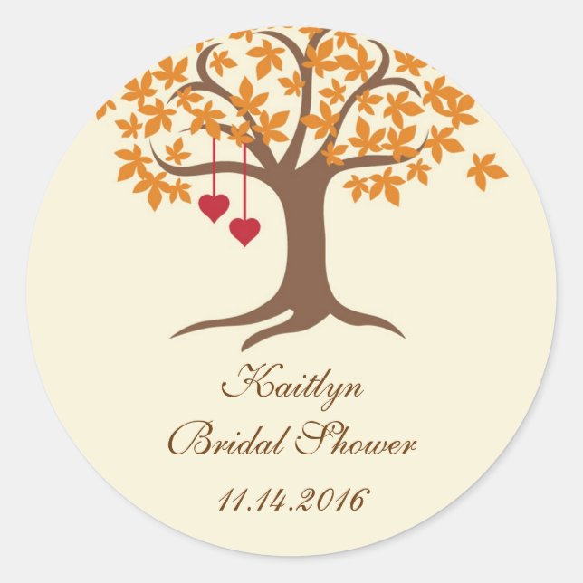 Fall Tree Favour Seal Sticker (Front)