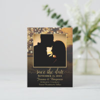 Fall Tree & Lights w/Photo Wedding Save the Date