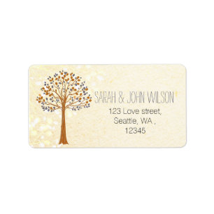 fall tree,Rustic Wedding return address label