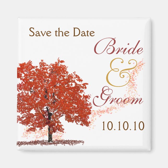 Fall Tree Save-The-Date Magnet (Front)
