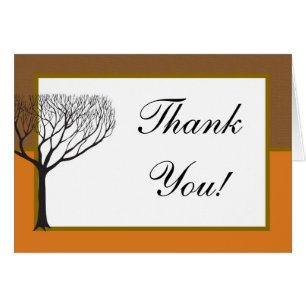 Fall Tree Wedding Folded Thank You Card