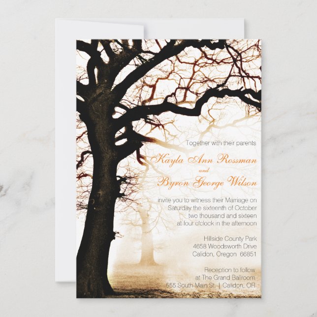 Fall Tree Wedding Invitation (Front)