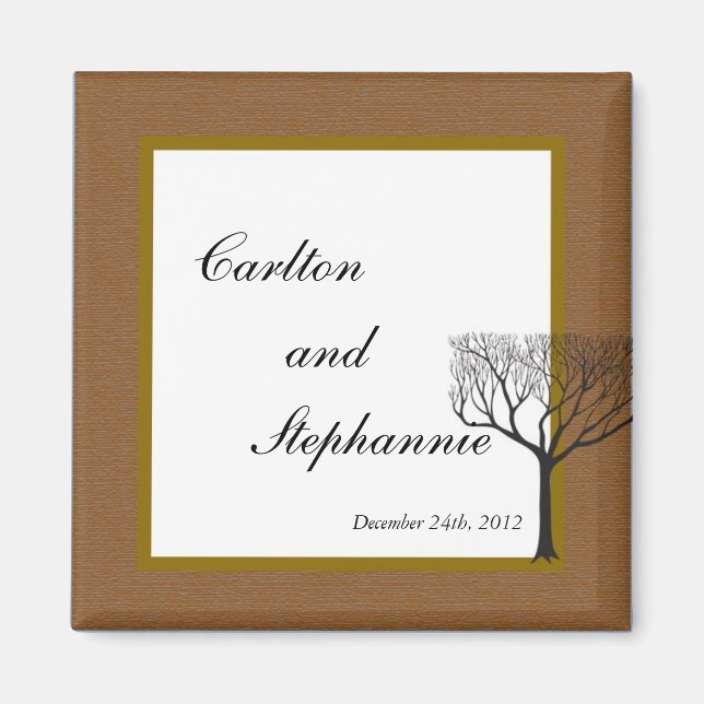 Fall Tree Wedding Magnet Favour (Front)