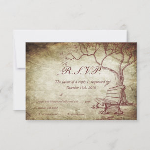 Fall Tree Wedding RSVP Invitation