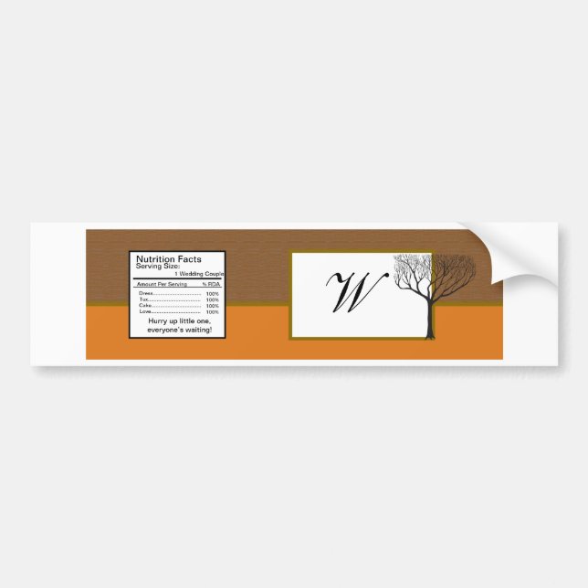Fall Tree Wedding Water Bottle Label (Front)