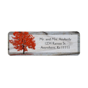 Fall Tree with barnwood labels