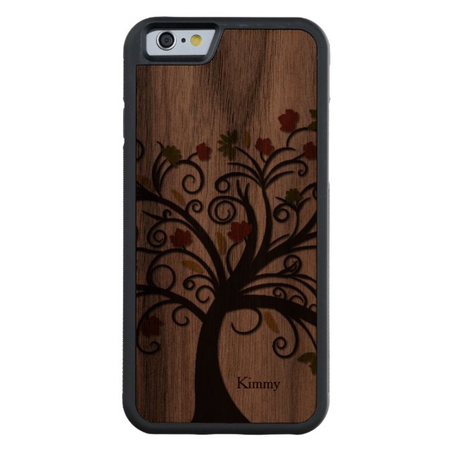 Fall Tree Wooden iPhone 6 Case Carved Wood iPhone Case (Back)