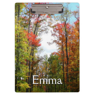 Fall Trees and Blue Sky Autumn Nature Photography Clipboard