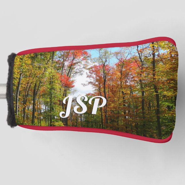 Fall Trees and Blue Sky Autumn Nature Photography Golf Head Cover (Front)